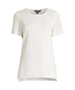 Helmut Lang And Misook Sales 25 Misook Sheer Textured Striped T-Shirt