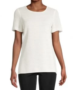Misook Sheer Textured Striped T-Shirt -Helmut Lang And Misook Sales unnamed file 1669