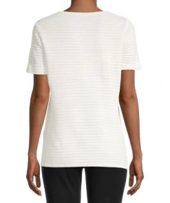 Misook Sheer Textured Striped T-Shirt -Helmut Lang And Misook Sales unnamed file 1671