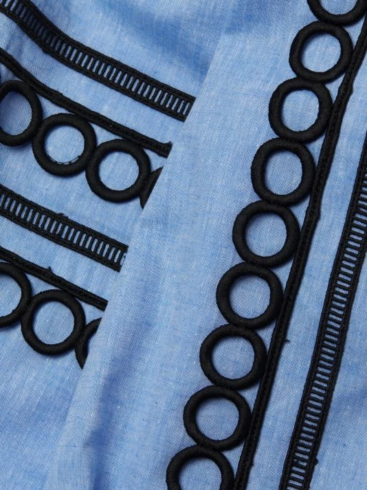 Misook Embroidered Puff Sleeve Linen Blend Blouse 8 Misook Embroidered Puff Sleeve Linen Blend Blouse - Image 6