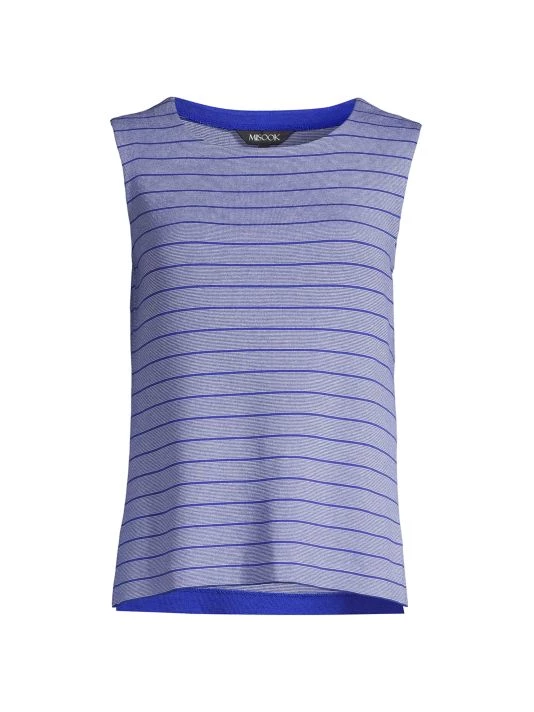 Misook Striped Novelty Stitch Knit Tank Top 3 Misook Striped Novelty Stitch Knit Tank Top