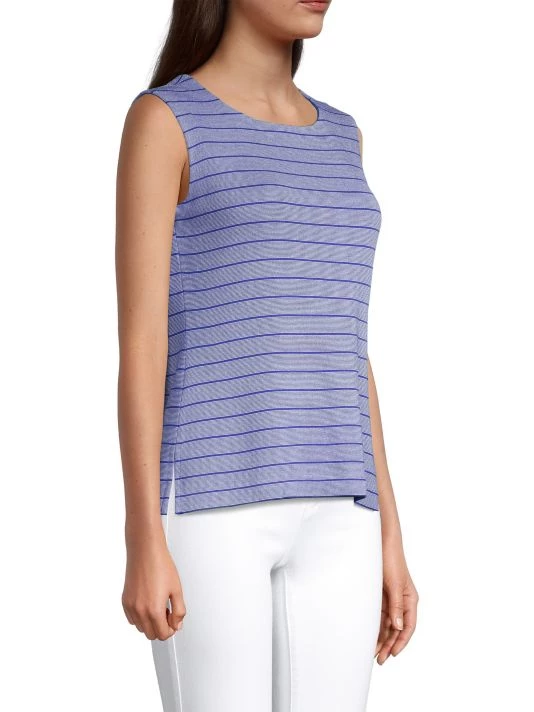 Misook Striped Novelty Stitch Knit Tank Top 6 Misook Striped Novelty Stitch Knit Tank Top - Image 4