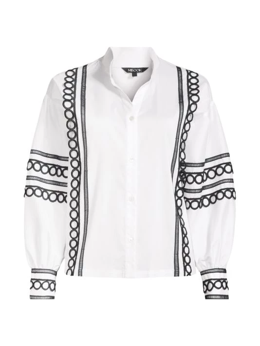 Misook Lace-Trim Blouson-Sleeve Blouse 3 Misook Lace-Trim Blouson-Sleeve Blouse