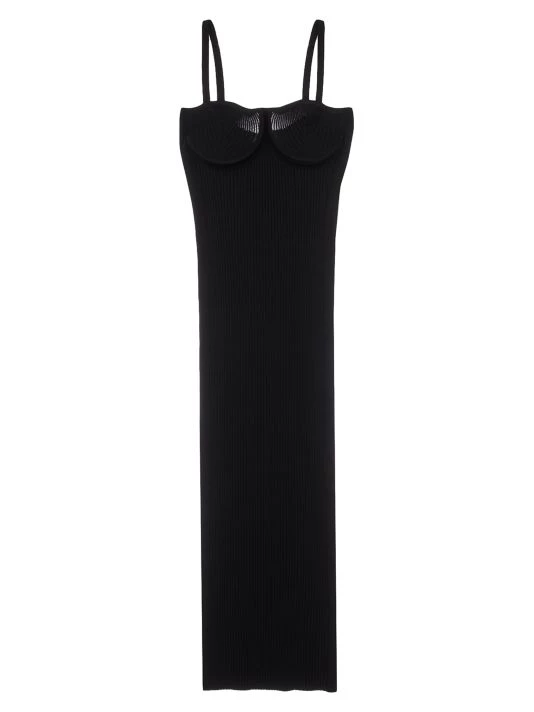 Helmut Lang Rib-Knit Dress Black Black 6 Helmut Lang Rib-Knit Dress Black Black - Image 4