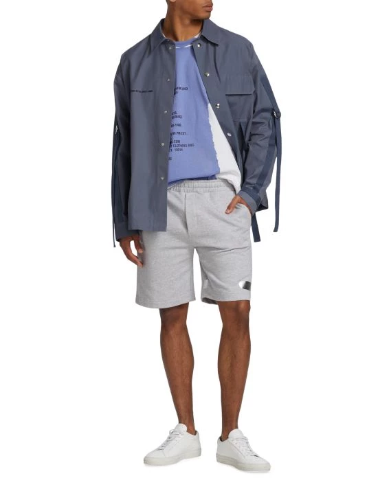 Helmut Lang Silver Stripe Sweat Shorts For Men 4 Helmut Lang Silver Stripe Sweat Shorts For Men - Image 2