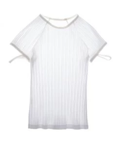 Helmut Lang Rib-Knit Cotton T-Shirt Black