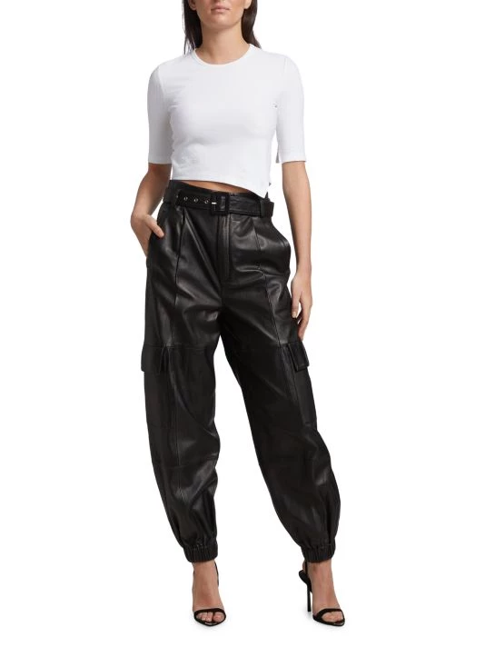 Helmut Lang Asymmetric Rib-Knit Crop Top 4 Helmut Lang Asymmetric Rib-Knit Crop Top - Image 2