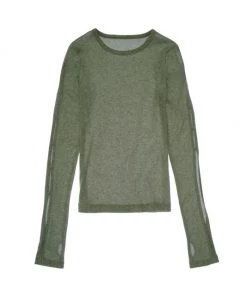 Helmut Lang Slash Ls Cotton Rib-Knit Sweater Chalk White