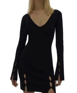 Helmut Lang Slit Cut-Out Rib-Knit Minidress -Helmut Lang And Misook Sales unnamed file 513