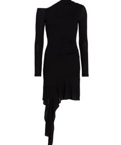 Helmut Lang Scala Draped Asymmetric Minidress