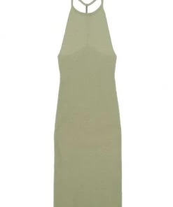 Helmut Lang Beaded Rib-Knit Midi-Dress