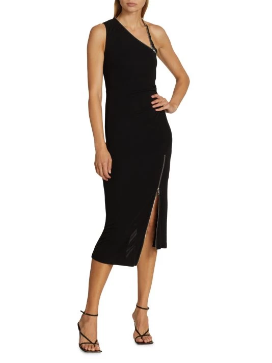 Helmut Lang Asymmetric Zip-Front Midi-Dress 4 Helmut Lang Asymmetric Zip-Front Midi-Dress - Image 2