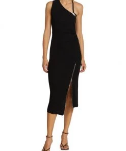 Helmut Lang Asymmetric Zip-Front Midi-Dress 11 Helmut Lang Asymmetric Zip-Front Midi-Dress -Helmut Lang And Misook Sales unnamed file 689
