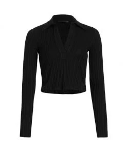 Helmut Lang Cotton Crop Polo Top Apricot -Helmut Lang And Misook Sales unnamed file 792