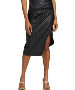 Helmut Lang Draped Faux Leather Skirt -Helmut Lang And Misook Sales unnamed file 826