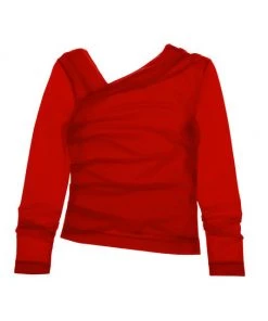 Helmut Lang Crepe Gathered Asymmetric Top