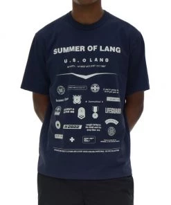 Helmut Lang Badge Logo Cotton T-Shirt For Men