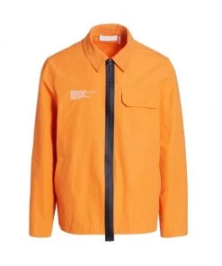 Helmut Lang Coach Cotton-Blend Zip-Up Jacket For Men Deep Forest